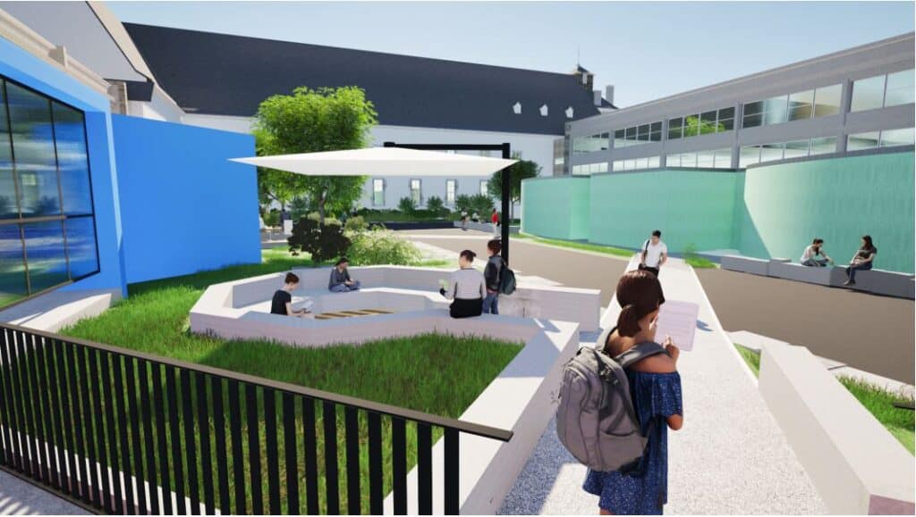 Ouvrir la photo de la Renaturation de la cour des sciences du Lycée Louis Barthou en grand